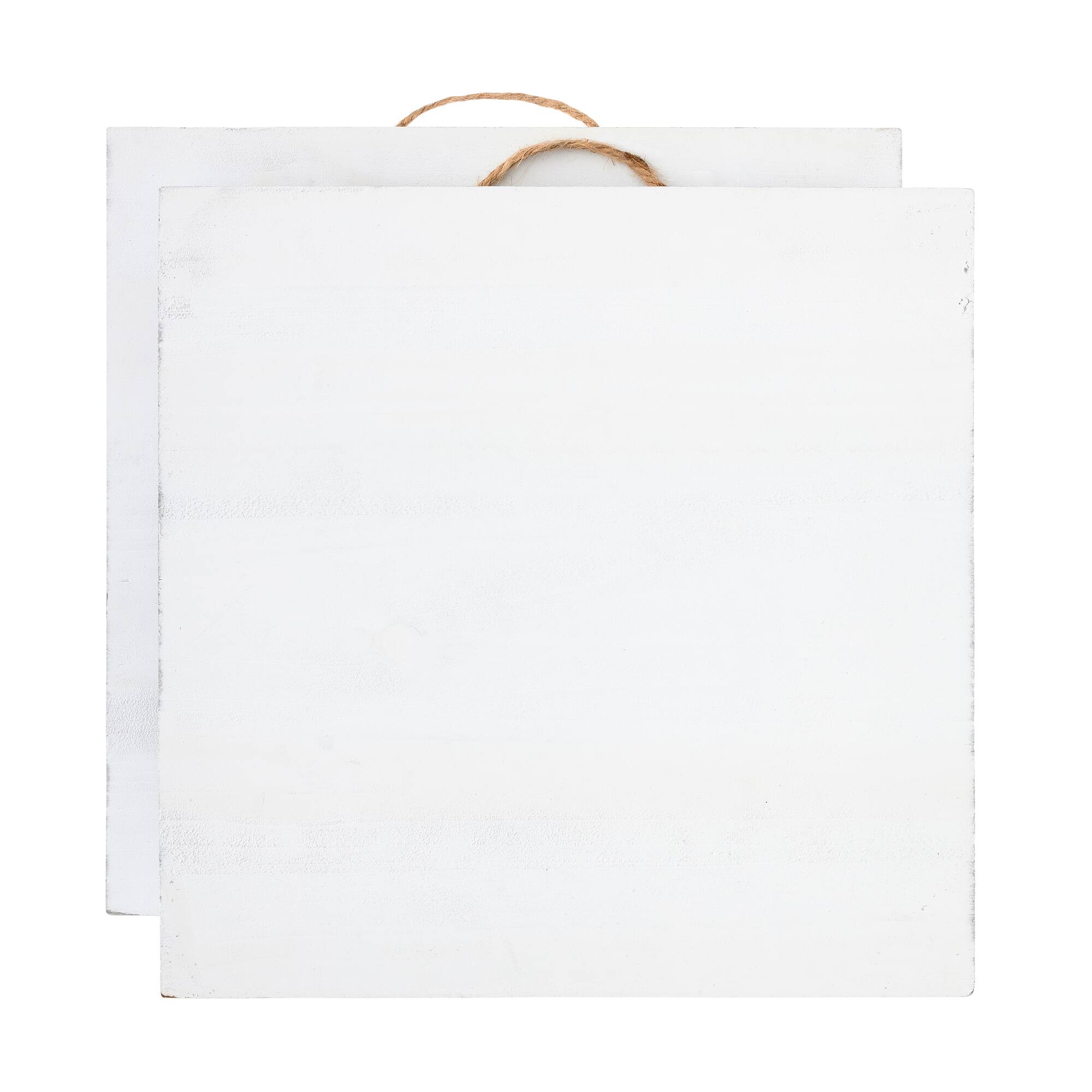 9 Packs: 2 ct. (18 total) 10" x 10" Whitewashed Wood Square Plaques by Make Market®